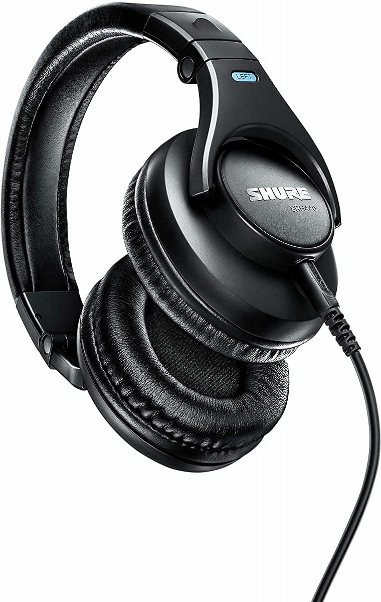 Shure SRH440-BK-A Wired Professional Around-Ear Stereo Headphones